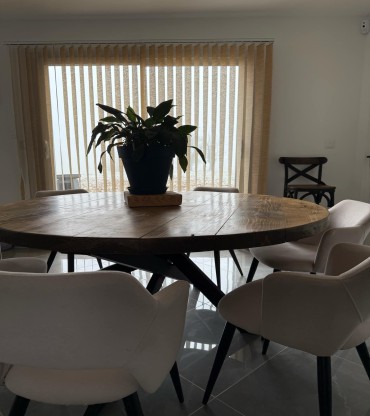 Table de salle à manger fer et bois