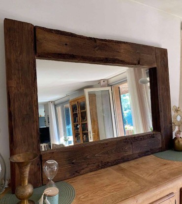 Grand Miroir bois massif